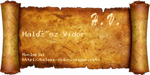 Halász Vidor névjegykártya
