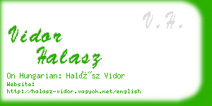 vidor halasz business card